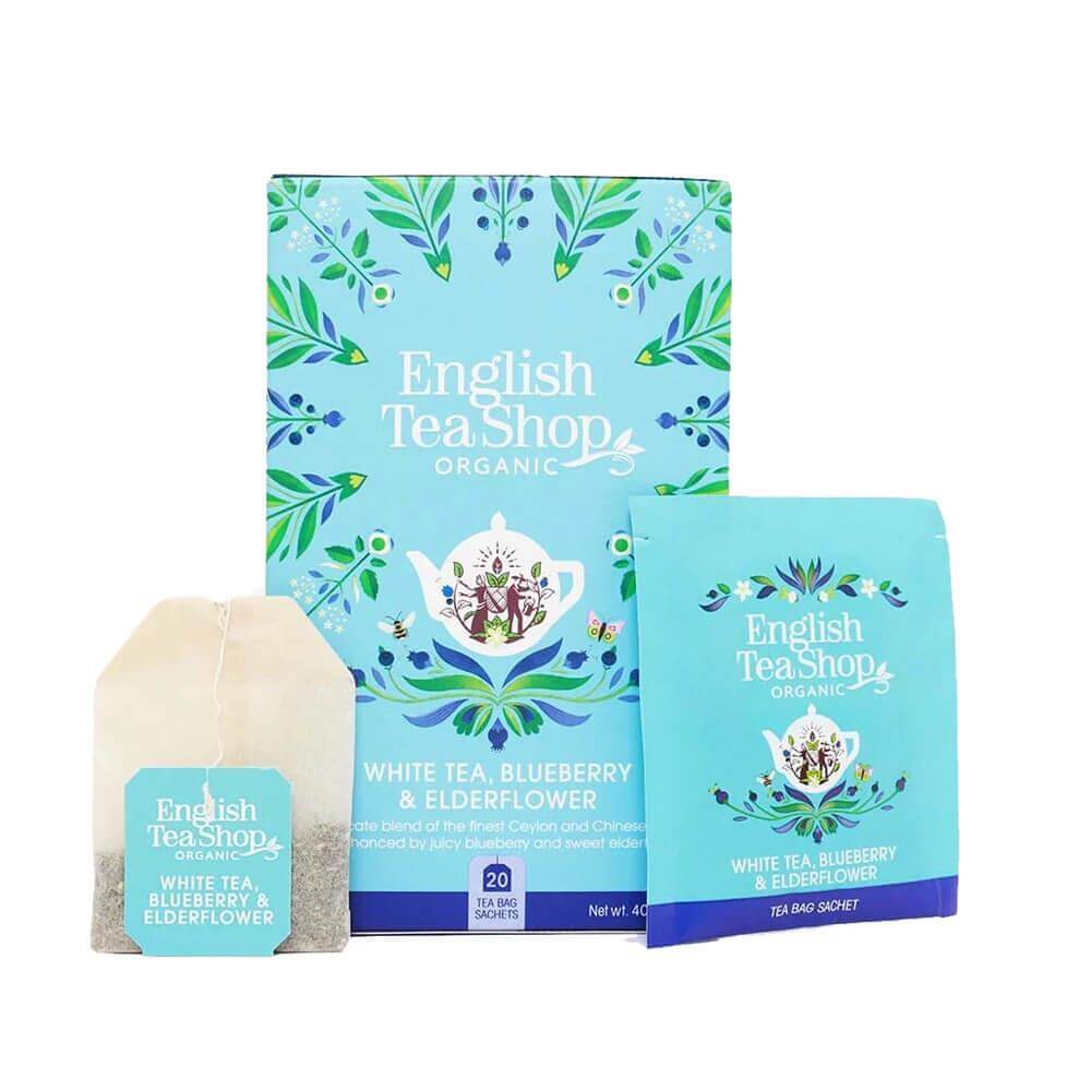 English Tea Organic Blueberry & Elderflower Super White Tea - 20 Sachets